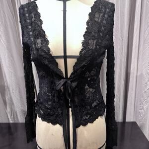 Ann Ferriday VTG Unworn Scallop Lace Unlined Cardigan S